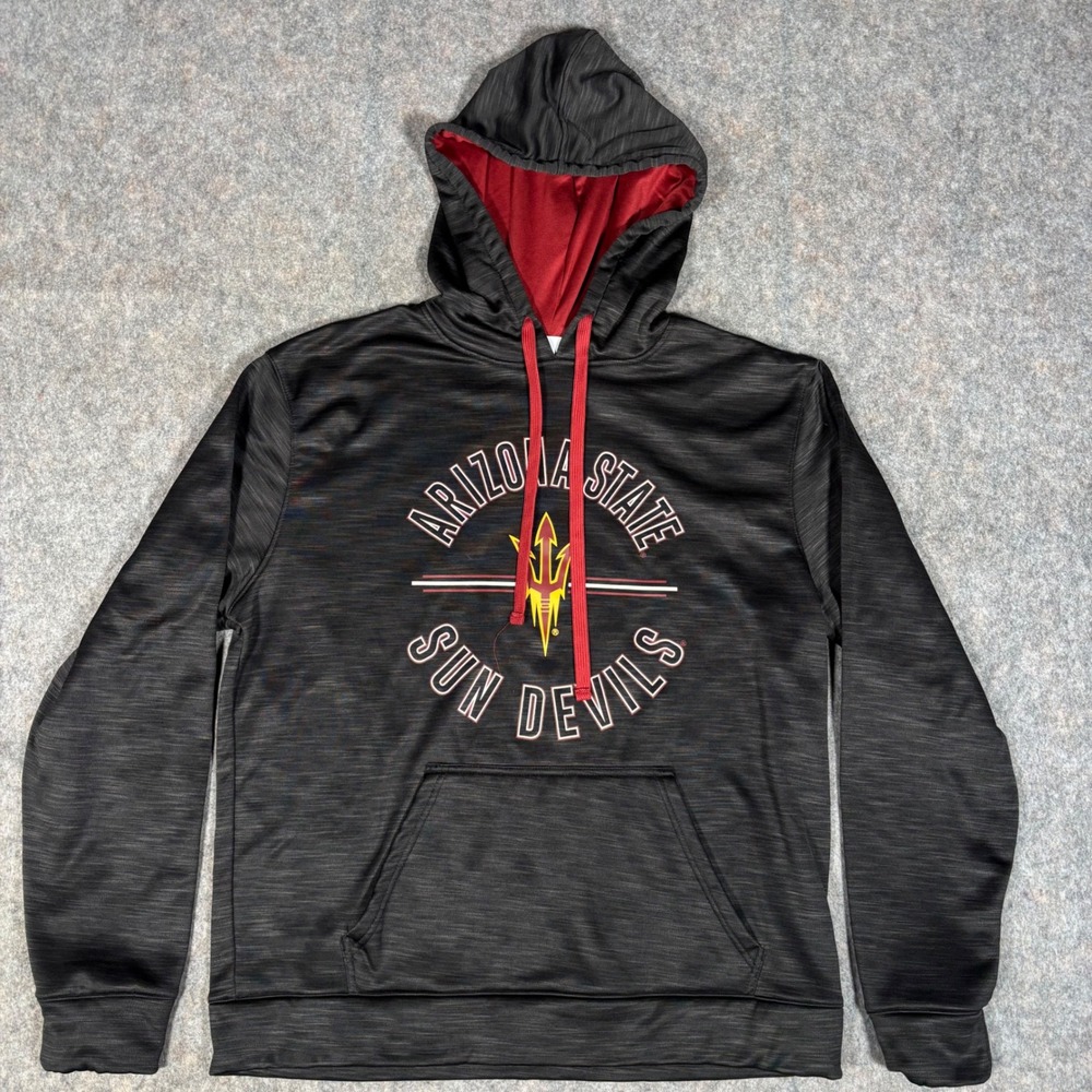 Arizona State Sun Devils Hoodie Mens L Black NCAA Pullover Captivating Apparel